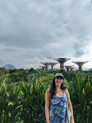 Ailsa McMillan with view of Singapore behind