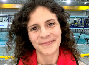 Anita Nunes Leite headshot taken within Flowave Ocean Research Facility